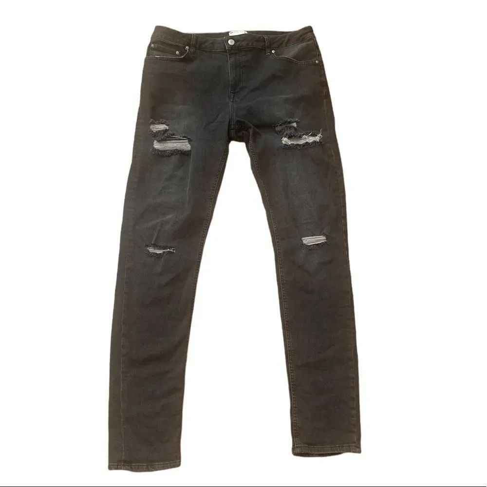 ASOS Men’s Black Distressed Jeans Size 36 x 34